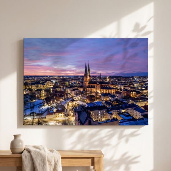 Uppsala Cathedral by Night - Canvas Art - 1