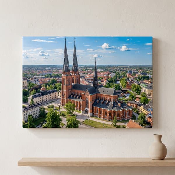 Uppsala domkyrka sommartid - Canvas Art - 1